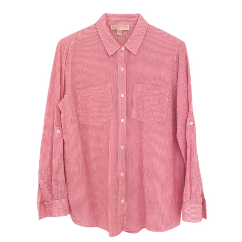 Michael Kors Womens Striped Button Down